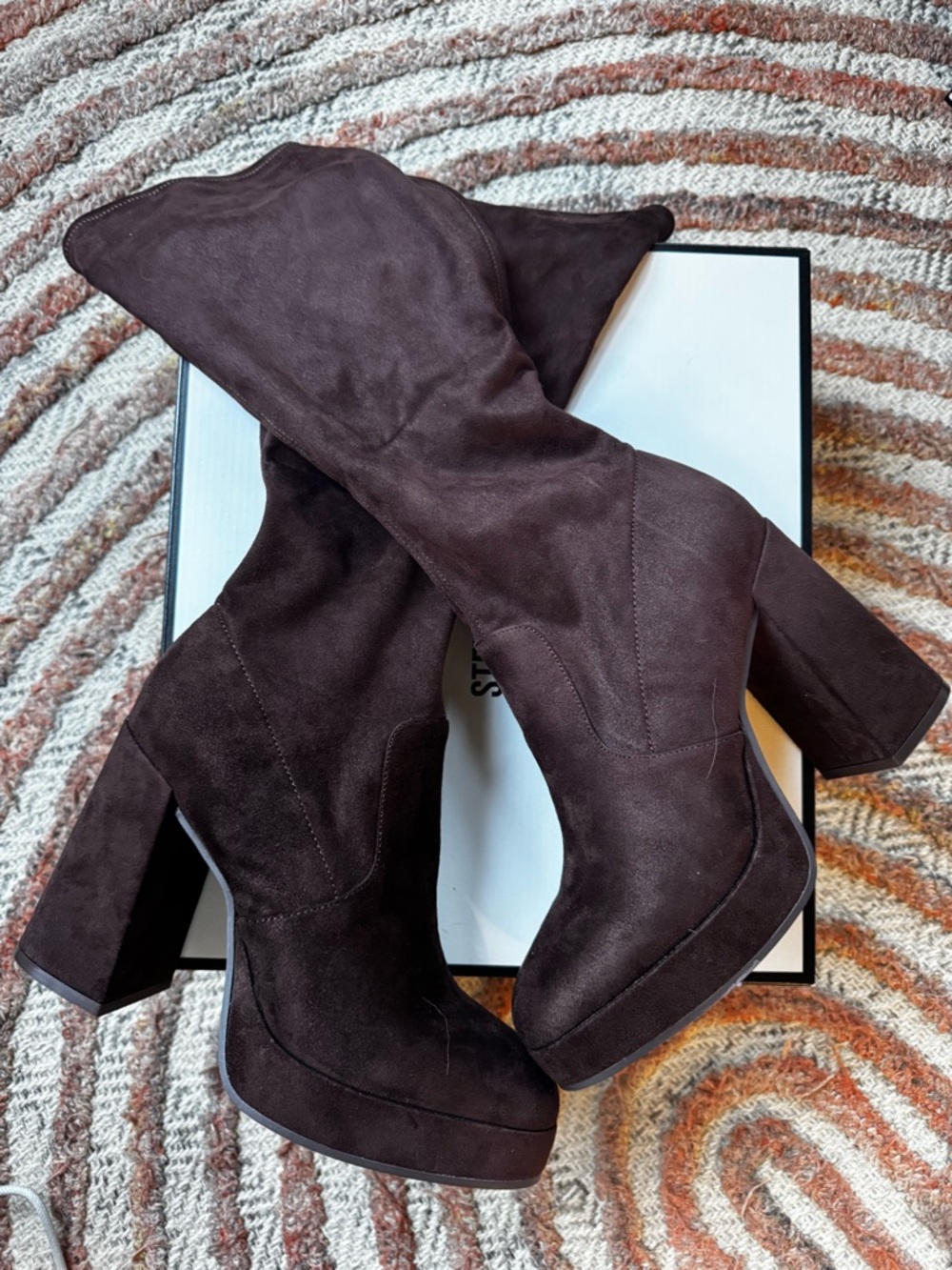 Steve Madden TWAIN Dark Brown Over-the-Knee Platform Boots
